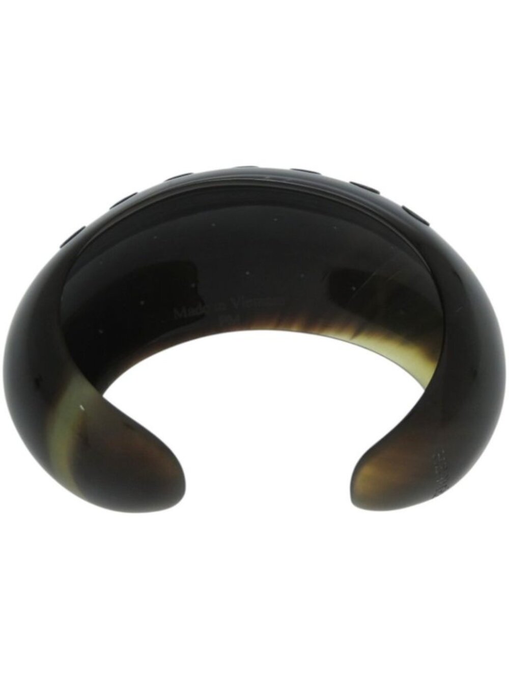 Hermes Studs Buffalo Horn Brown Bangle - Picture 4 of 7